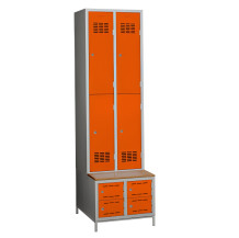 4 + 4-türiger Kleiderschrank mit eingebauter Sitzbank und Schuhschränken, COMFORT H 2/4