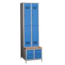 4 + 4-türiger Kleiderschrank mit eingebauter Sitzbank und Schuhschränken, COMFORT H 2/4