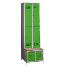 4 + 4-türiger Kleiderschrank mit eingebauter Sitzbank und Schuhschränken, COMFORT H 2/4