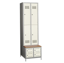 4 + 4-türiger Kleiderschrank mit eingebauter Sitzbank und Schuhschränken, COMFORT H 2/4