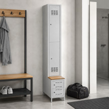 2 + 2-türiger Kleiderschrank mit eingebauter Sitzbank und Schuhschränken, COMFORT H 1/2, Abbildung
