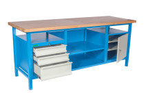 LWB GE 2000 CSD3 | Werkbank mit einem Fachboden und Schrank mit 3 Schubladen