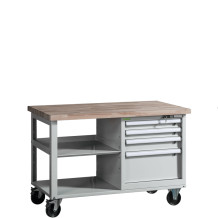 VWB PK 1200 SD4 ROLL | Mobiler Werkbank mit einem Fachboden und 4 Schubladen