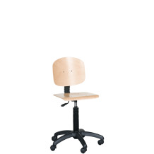 WORKSEAT AN CLASSIC WOOD R | Industrielle Arbeitsstuhl aus Holz mit Räder