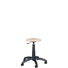 WORKSEAT AN TABU WOOD R | Industrielle Arbeitsstühle aus Holz mit Räder