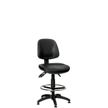 WORKSEAT MB COMFORT HIGH F |  Industrieller Stuhl mit runder Fußstütze auf Gleitern