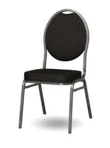 HALLSEAT MX ROUND AT/BK | Stuhl mit anthrazitem Metallgestell und schwarzer Bezug