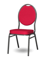 HALLSEAT MX ROUND AT/RD | Stuhl mit anthrazitem Metallgestell und schwarzer Bezug