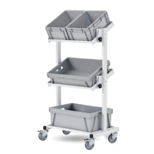 SHELF TROLLEY 3 | Stahlwagen mit 3 Regale mit verstellbare Neigung