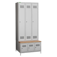 COMFORT H 3 | 3 + 3-türiger Kleiderschrank mit eingebauter Sitzbank und Schuhschränken