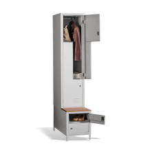 COMFORT H Z2 400 | 2 + 2-türiger Kleiderschrank mit eingebauter Sitzbank und Schuhschränken