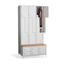 COMFORT H Z6 300 | 6 + 6-türiger Kleiderschrank mit eingebauter Sitzbank und Schuhschränken