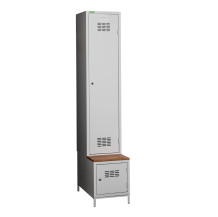 COMFORT H 1 BW | 1 + 1-türiger Kleiderschrank mit eingebauter Sitzbank und Schuhschränk