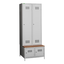 COMFORT H 2 BW | 2 + 2-türiger Kleiderschrank mit eingebauter Sitzbank und Schuhschränken