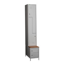 COMFORT H Z2 300 | 2 + 2-türiger Kleiderschrank mit eingebauter Sitzbank und Schuhschränken