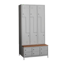 COMFORT H Z6 300 | 6 + 6-türiger Kleiderschrank mit eingebauter Sitzbank und Schuhschränken