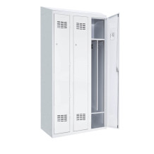 LOCKER H 3 BWM TOP SHELF - 3-türiger Kleiderschrank mit Trennwand und eingebautem Schrägdach