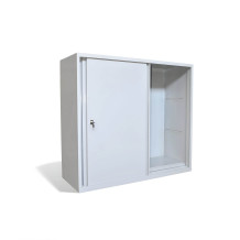 SLIDE H 1090/1200/450 GY – Niedriger Kleiderschrank mit Schiebetüren, 2 Einlegeböden