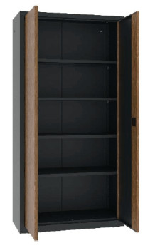 DOCUCAB WOOD M 1990/1000/435 7016/WALNUSS | Büroschrank mit Holzfurnier an der Tür