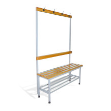 BRIDGE IM 1000 AH + | Garderobenbank mit Rückenlehne und Kleiderbügeln, 1000 mm lang, mit Schuhablage