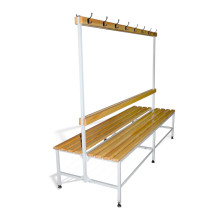 BRIDGE IM 2000 AH DOUBLE | Doppelseitige Garderobenbank mit Rückenlehne und Kleiderbügeln, 2000 mm lang