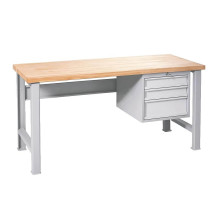 MODULBENCH GE 1500 D3 UD | Werkbank mit 3 Hängeschubladen und verstellbaren Beinen, 1500 mm