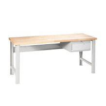 MODULBENCH GE 2000 D1 UD | Werkbank mit 1 Hängeschublade und verstellbaren Beinen, 2000 mm