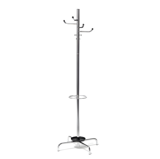 COATHANGER AP CHROM | Chrom-Kleiderständer für Mäntel mit Regenschirmhalter