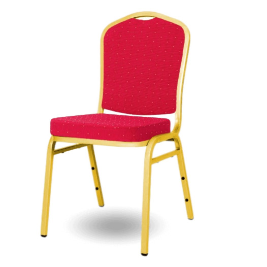 HALLSEAT MX SMOOTH GD/RD | Stuhl mit goldenem Metallgestell und roter Bezug