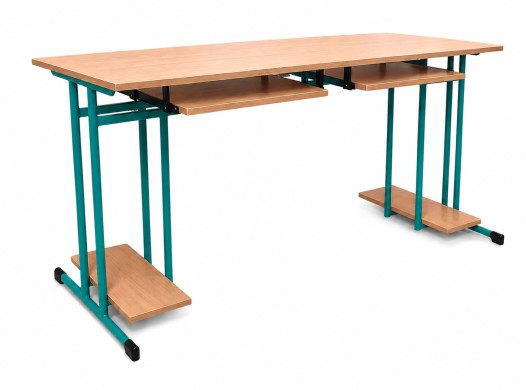 Zweisitzer-Computertisch mit Schubladen, SCHOOLBENCH RM PC 2