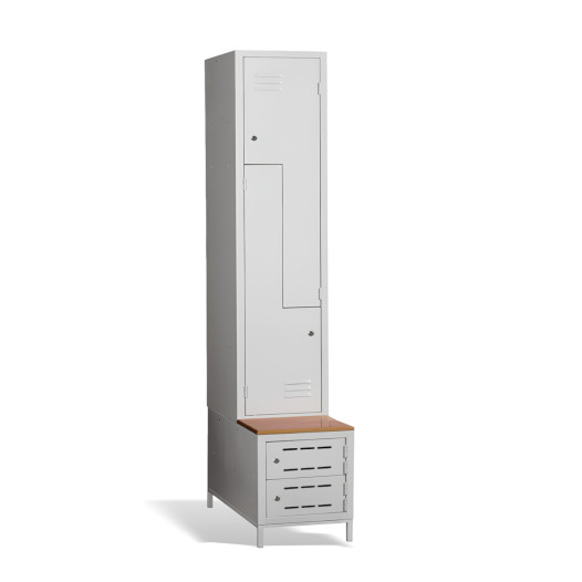 2 + 2-türiger Kleiderschrank mit eingebauter Sitzbank und Schuhschränken, COMFORT H Z2 400