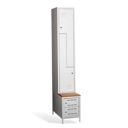  2 + 2-türiger Kleiderschrank mit eingebauter Sitzbank und Schuhschränken, COMFORT H Z2 300