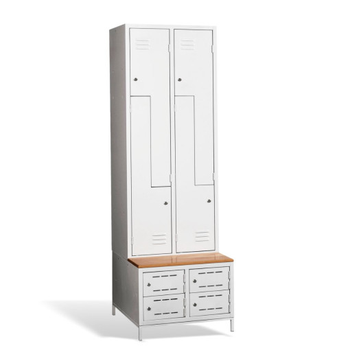4 + 4-türiger Kleiderschrank mit eingebauter Sitzbank und Schuhschränken, COMFORT H Z4 400