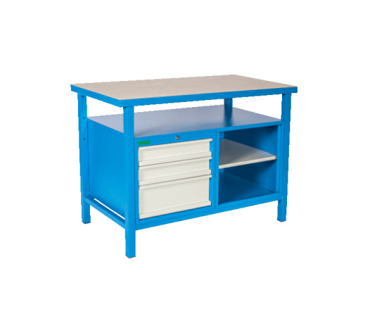 LWB GE 1200 D3S | Werkbank mit einem Fachboden und 3 Schubladen