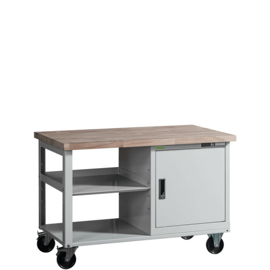 VWB PK 1200 SC ROLL | Mobiler Werkbank mit einem Fachboden und Schrank