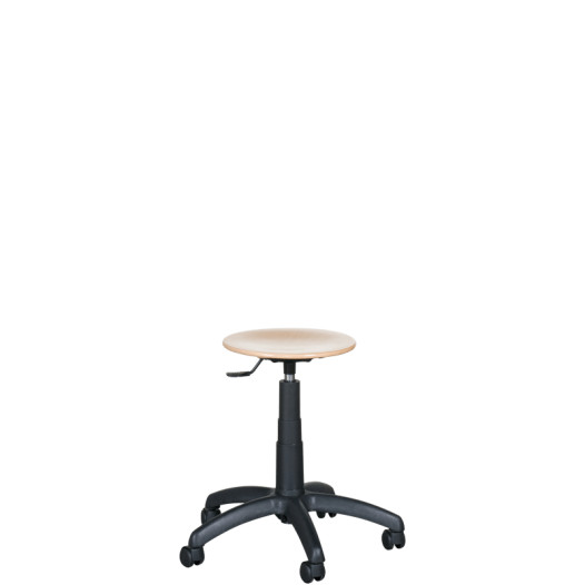 WORKSEAT AN TABU WOOD R | Industrielle Arbeitsstühle aus Holz mit Räder