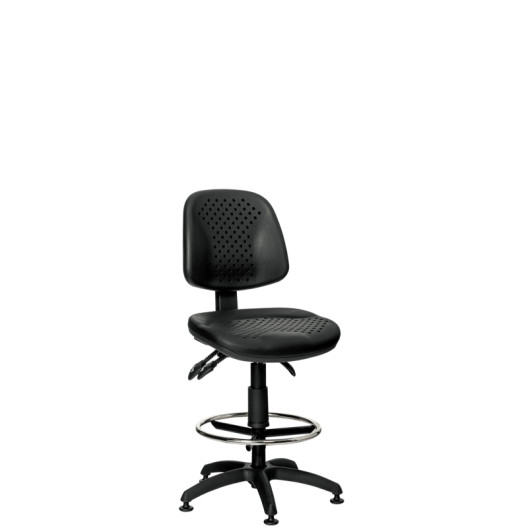 WORKSEAT MB COMFORT HIGH F |  Industrieller Stuhl mit runder Fußstütze auf Gleitern
