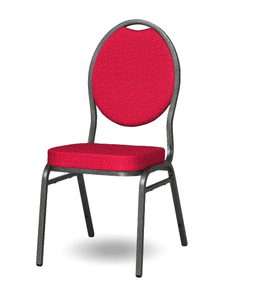 HALLSEAT MX ROUND AT/RD | Stuhl mit anthrazitem Metallgestell und schwarzer Bezug