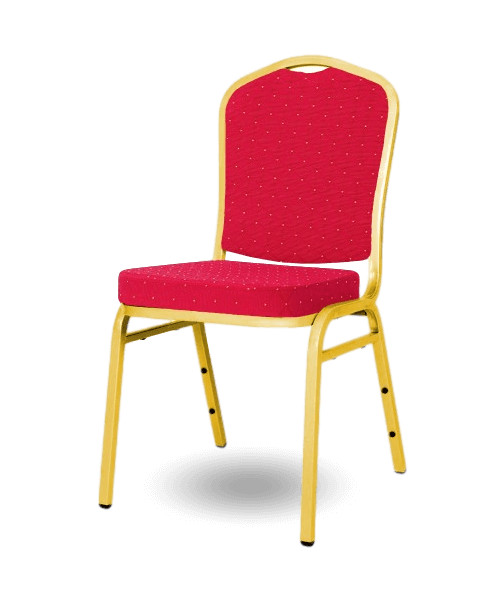 HALLSEAT MX SMOOTH GD/RD | Stuhl mit goldenem Metallgestell und roter Bezug