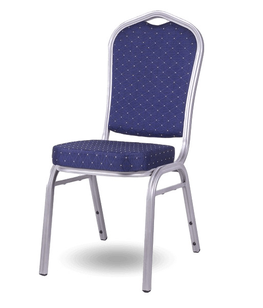 HALLSEAT MX STRONG SR/BE | Stuhl mit Metallgestell und blauer Bezug