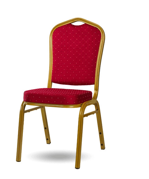 HALLSEAT MX STRONG GD/RD | Stuhl mit goldenem Metallgestell und roter Bezug