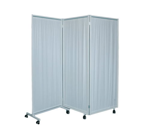 PARAVAN ZR 3P 1780/640 ROLL W | Medizinischer Bettschirm 3-teilig auf Rädern