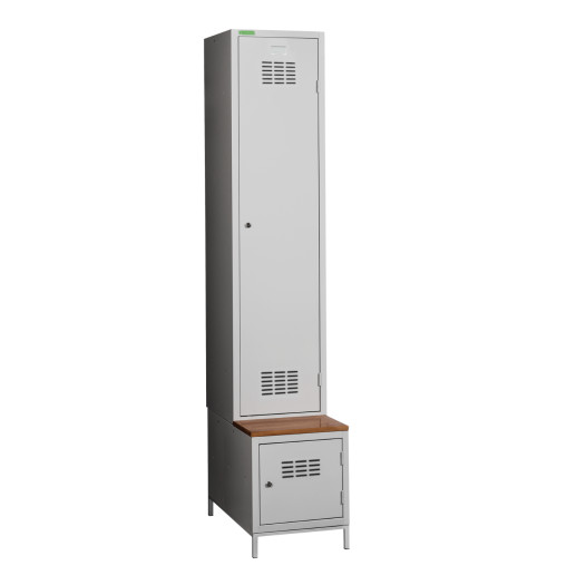 COMFORT H 1 BW | 1 + 1-türiger Kleiderschrank mit eingebauter Sitzbank und Schuhschränk