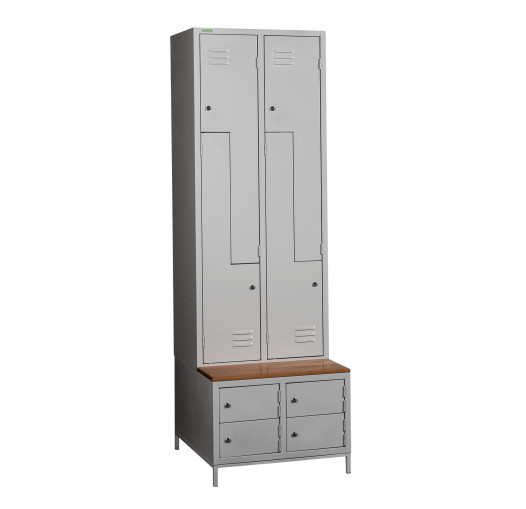 COMFORT H Z4 300 | 4 + 4-türiger Kleiderschrank mit eingebauter Sitzbank und Schuhschränken