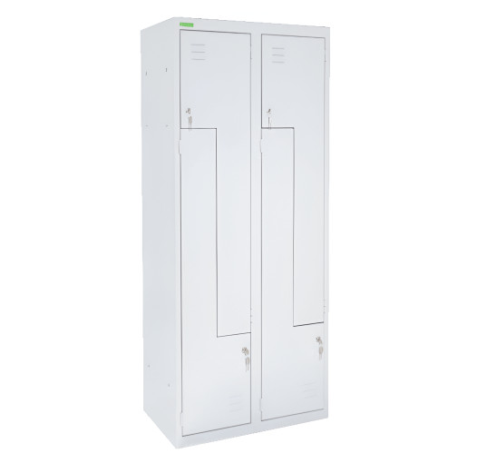 LOCKER H Z4 400 1850/800/500 GY | 4-türiger Kleiderschrank mit Z-förmigen Türen