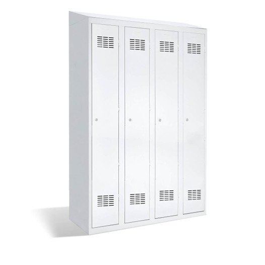 LOCKER H 4 BWM TOP SHELF - 4-türiger Kleiderschrank mit Trennwand und eingebautem Schrägdach