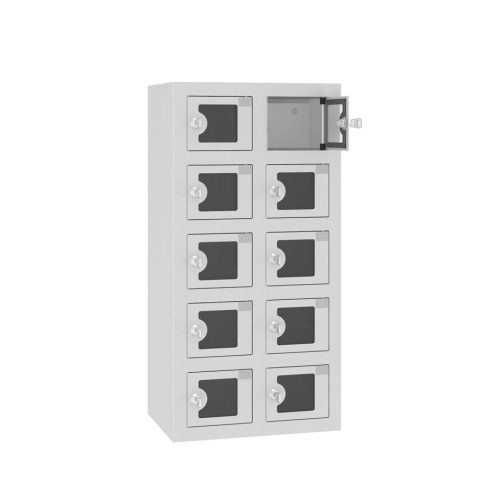 VBOX M 2/10 ELECTRO PELXI - Handyladeschrank mit 10 Plexiglasfächern