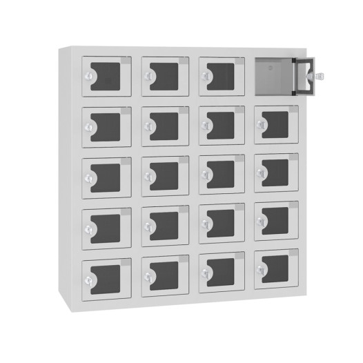 VBOX M 4/20 ELECTRO PELXI - Handyladeschrank mit 20 Plexiglasfächern